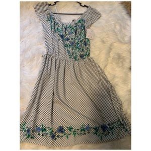 Floral and checked dress